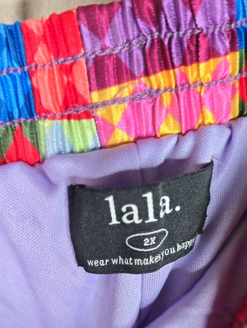 Dress In Lala  Fun House  Plisse  Multicolor Patchwork Women's  Set Size 2X. - Picture 10 of 12